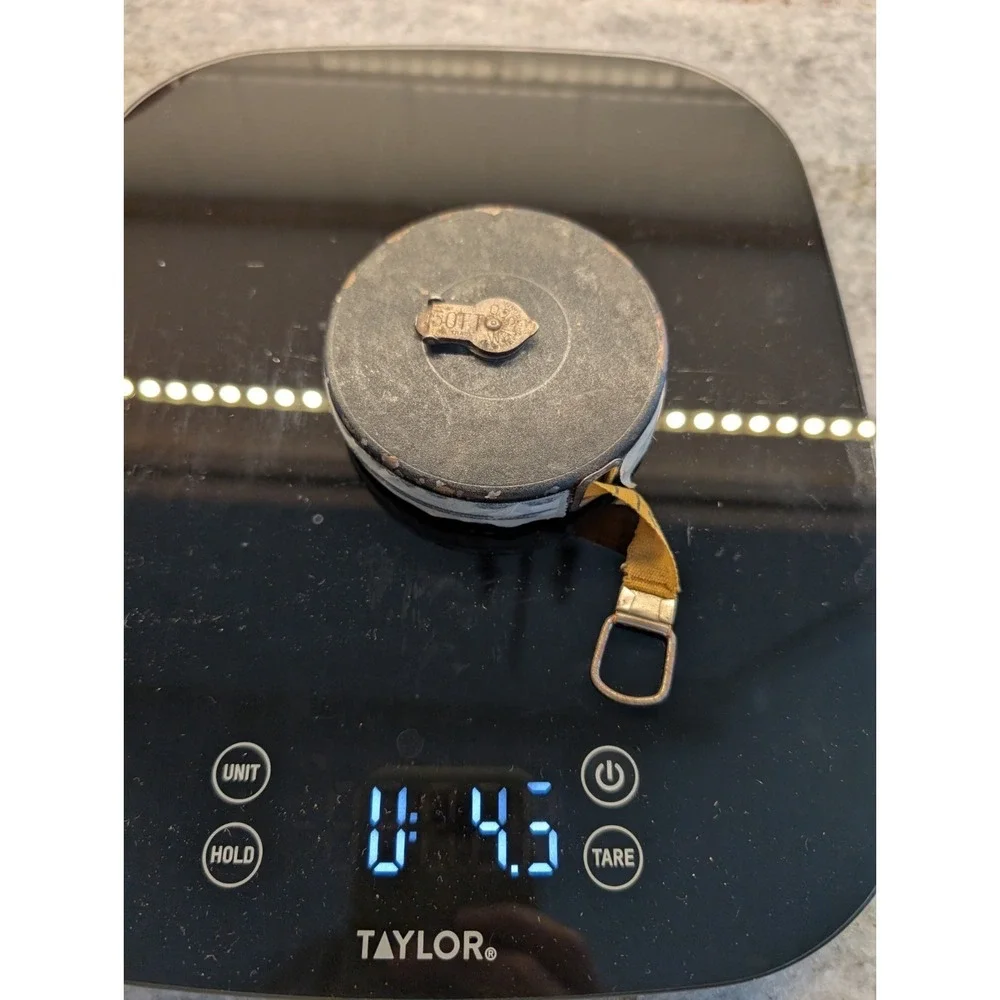 Vintage Walsco 50ft cloth tape‎ measure (steel?)